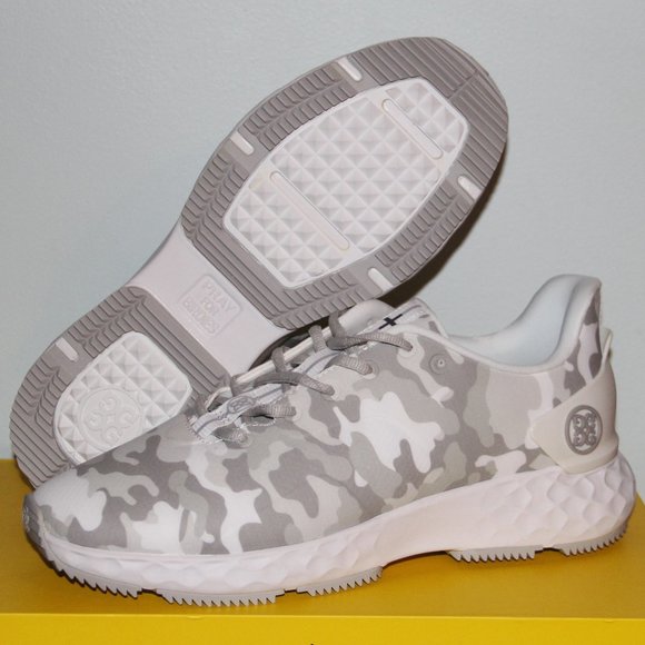 G/FORE Camo MG4+ Golf Shoes Mens 9.5 Snow Grey Waterproof - Picture 1 of 9